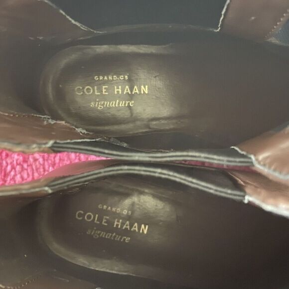 Cole Haan Grand OS Signature Waterproof Leather Wedge Ankle Boots Brown Size 7.5 - Picture 5 of 10